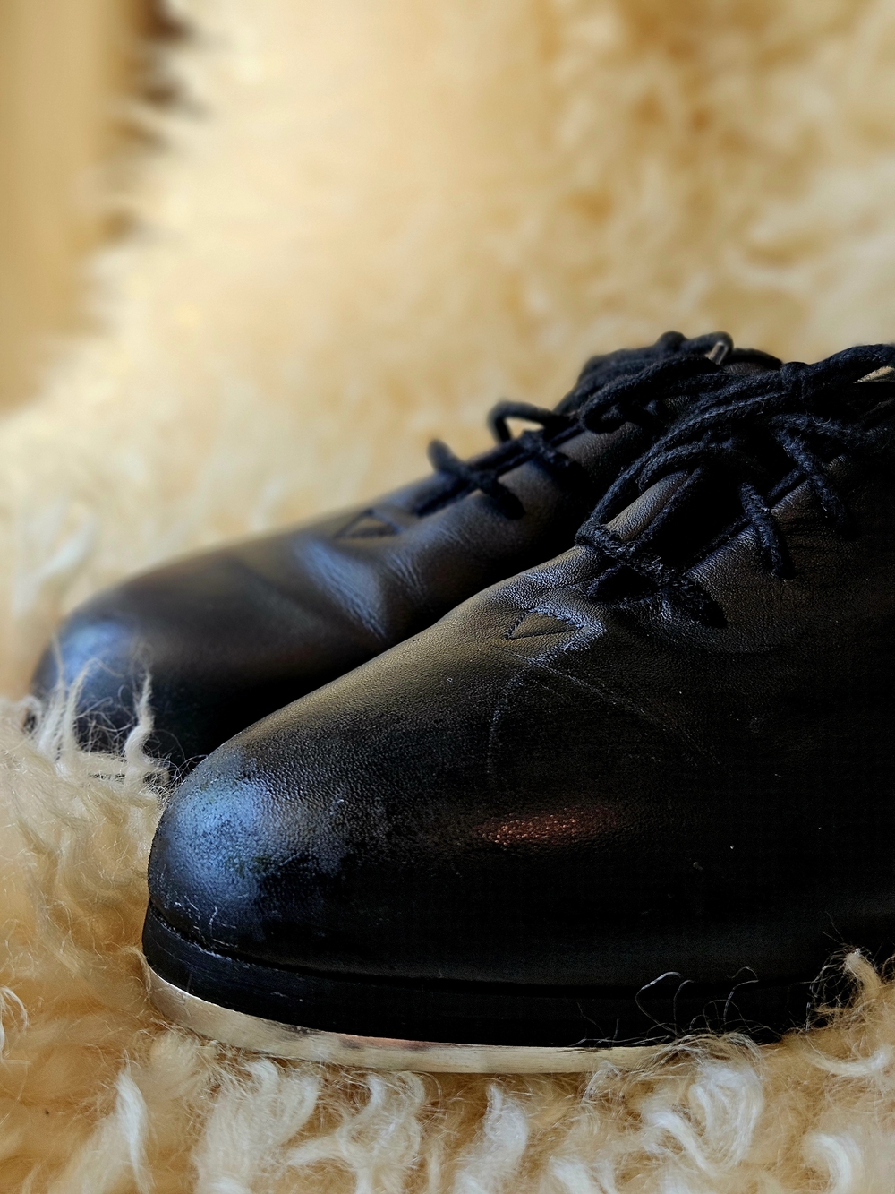BLOCH Classic Black Women's LEATHER Lace-Up Tap Shoes 7.5 - Picture 3 of 6